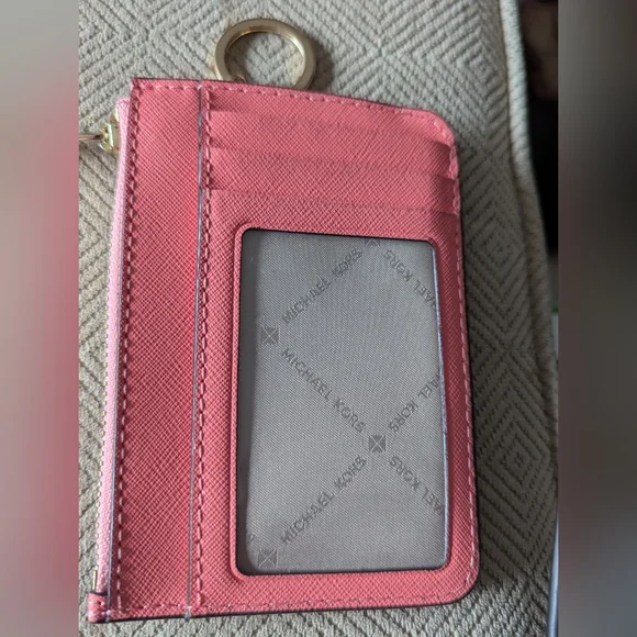 Michael Kors Pink Card Case Key Ring Wallet - Picture 4 of 6